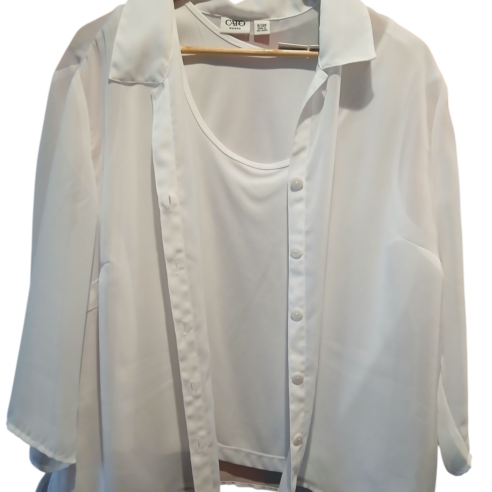 Cato Women's White Blouse Set